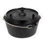Petromax Dutch Oven FT9-T-Scrub, 7,5 l, mit Deckel und Ringreiniger, ideal zum Kochen und Backen im Freien.