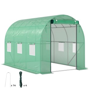 Outsunny Folientunnel Tomatenhaus mit Erdankern, Stahlrahmen und Kunststoffplane.
