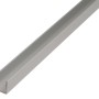 Silbernes U-Profil aus Aluminium, 25x25x2000 mm, ideal für Konstruktionen.