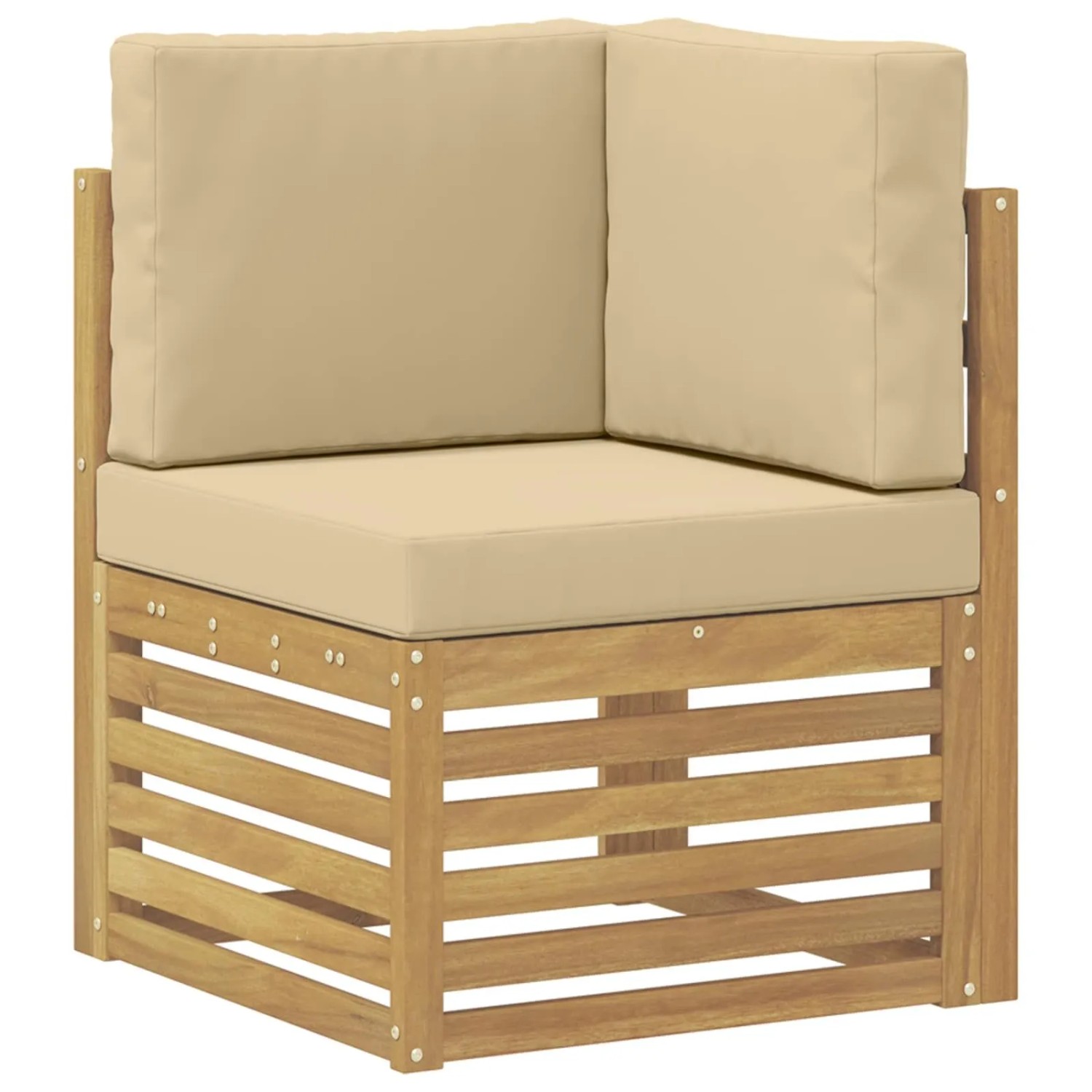 vidaXL Outdoor Ecksofa Massivholz Akazie Weiß 901507