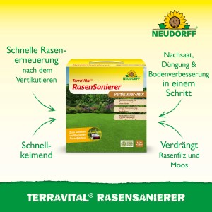Neudorff TerraVital RasenSanierer 4,5kg Packung für dichten, grünen Rasen ohne Moos.