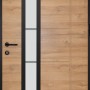 Splendoor Sicherheitshaustür Thermospace Paris Prime RC2 in Eiche Natur mit Glaselement und schwarzem Rahmen.
