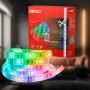 Briloner LED-Streifen Flexband 3m, mehrfarbig, selbstklebend mit Fernbedienung und Verpackung.