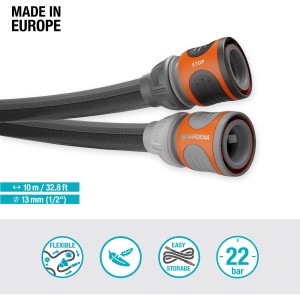 Gardena Liano Life Gartenschlauch, 10 m, 13 mm, Textilschlauch, flexibel und leicht.