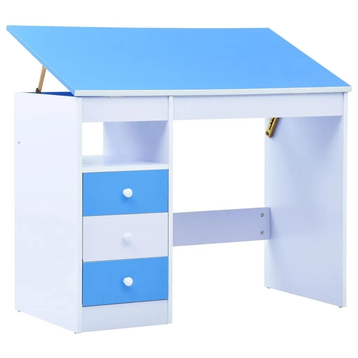 vidaXL Kinderschreibtisch Kippbar Blau und Weiß 287446