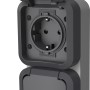 2-fach Steckdose Aqua Pro in Grau-Anthrazit für Feuchträume und Außenbereiche.