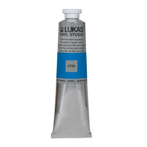 Lukas Cryl Studio Premium-Acrylfarbe, 75 ml, Cyan. Künstlerfarbe für Leinwand und mehr.