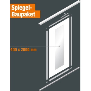 Spiegel-Baupaket 200x40 cm für Schiebetüren & Schranksysteme kaufen.