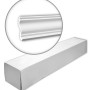 PROFHOME Eckleisten Set, 8 weiße Zierleisten (16 m) im Karton, Detailansicht der Profilform.