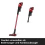 Roter Einhell Akku-Stielstaubsauger TE-SV 18 Li als Stiel- und Handstaubsauger. Kabelloser 2-in-1 Bodenstaubsauger.