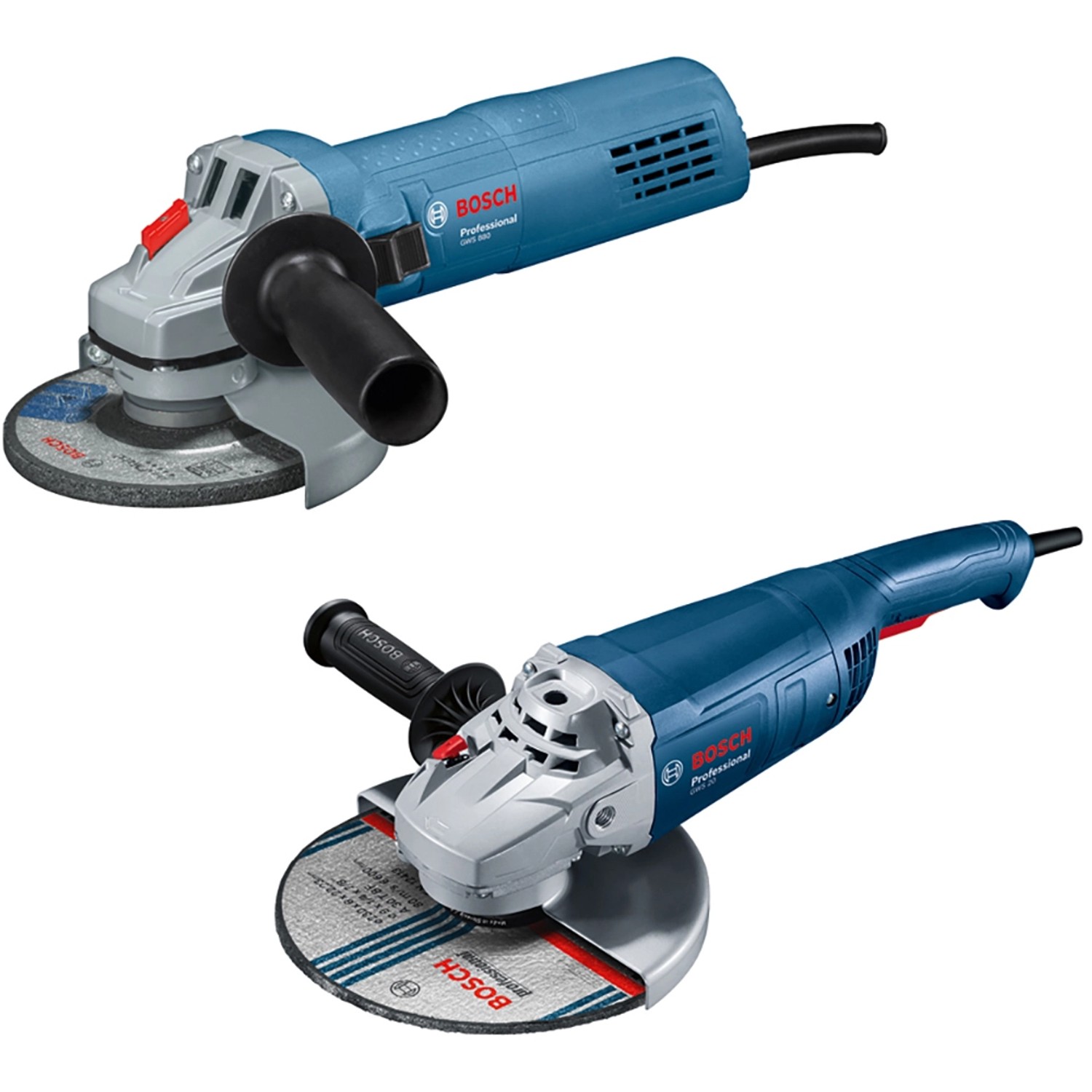 Bosch Professional Winkelschleifer GWS 22-230 J + GWS 880 im Karton