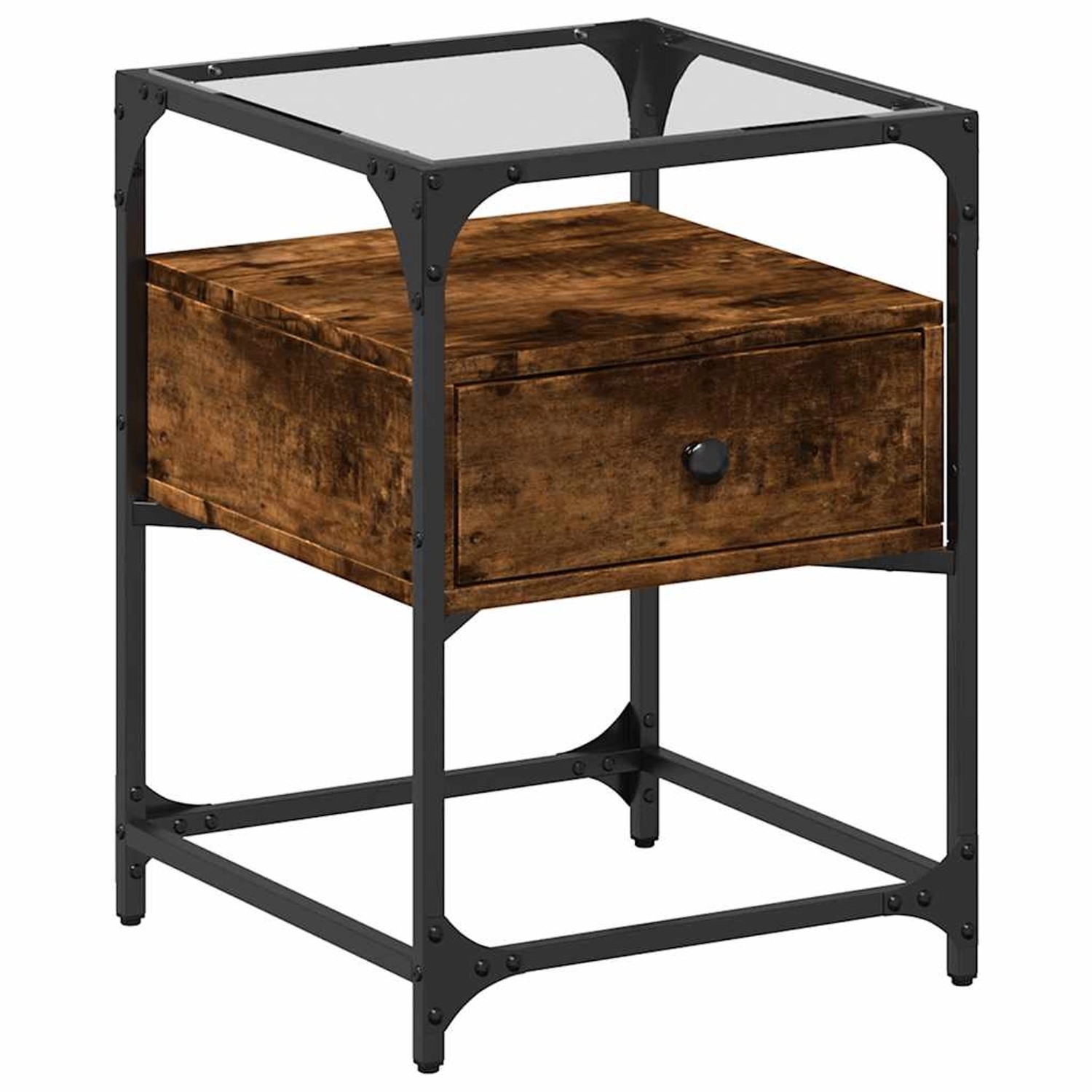 vidaXL Nachttisch Räuchereiche 40x40x55 cm Holzwerkstoff 846078 günstig online kaufen