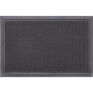 Anthrazitfarbene Fußmatte Salford 40x60 cm mit Muster-Design für Innen- und Außenbereiche.