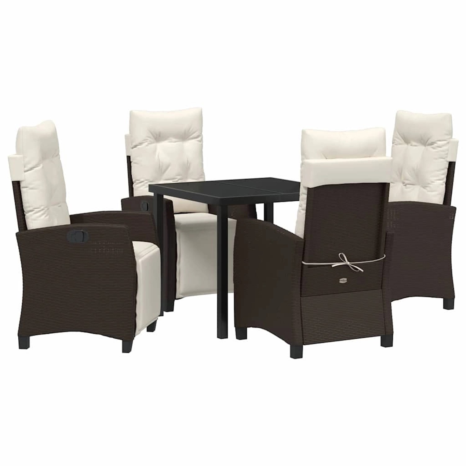 vidaXL Garten Essgruppe 5-Tlg Braun Poly Rattan 3380429 günstig online kaufen