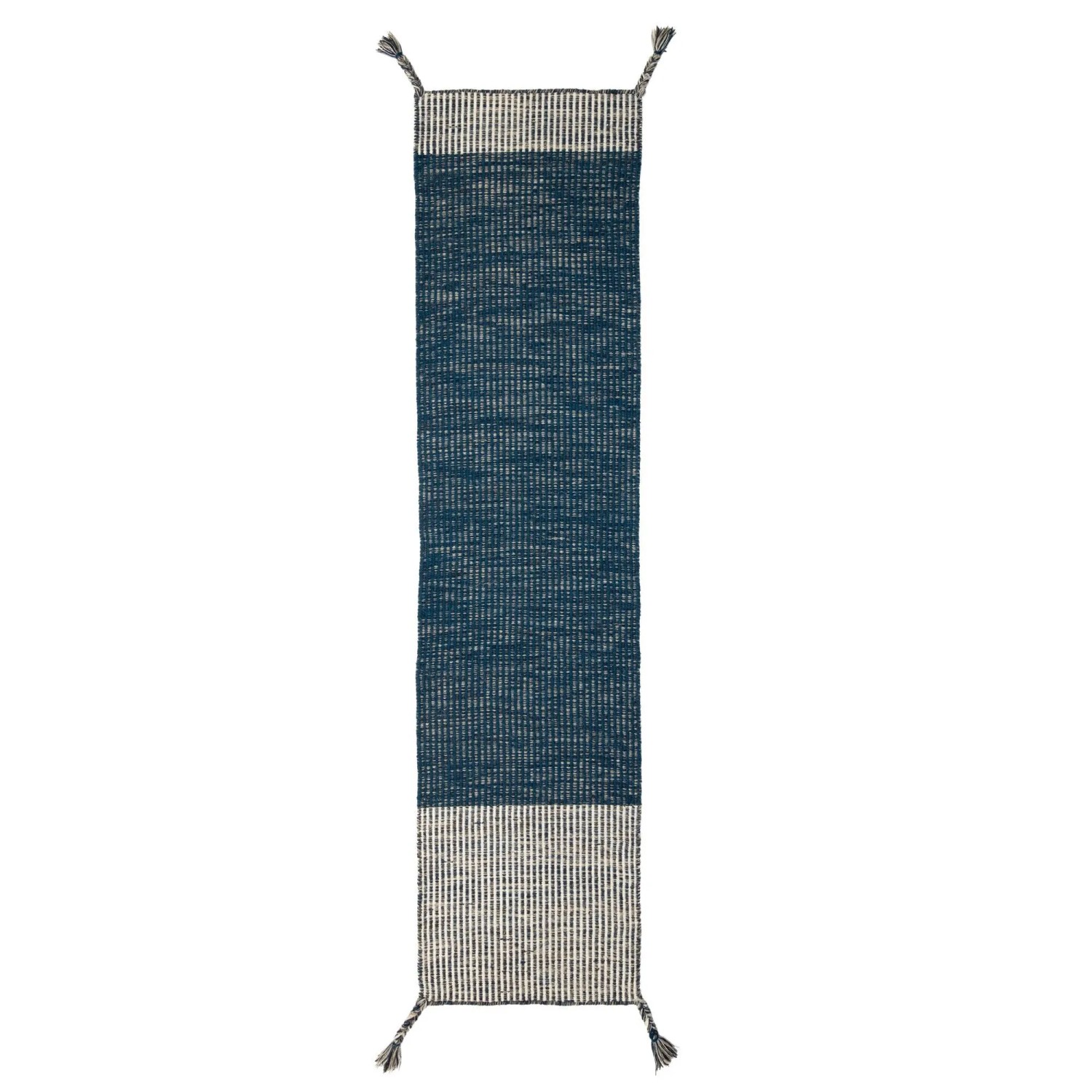 Flair Rugs Wollteppich Indira Runner 60 cm x 200 cm Blau