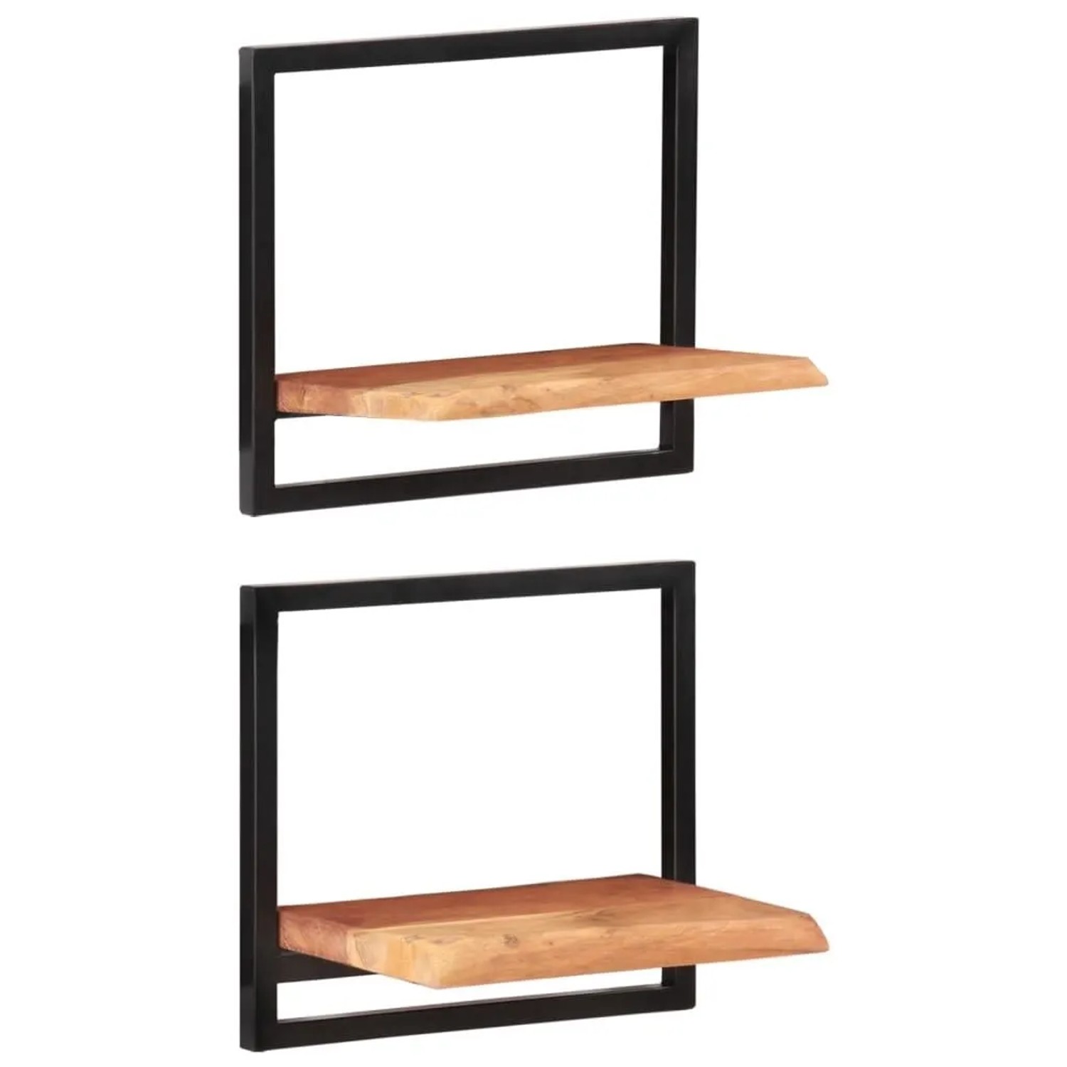 vidaXL Wandregale 2 Stk 40x24x35 cm Massivholz Akazie und Stahl 338460
