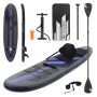 Aufblasbares Stand Up Paddle Board Set mit Sitz, Paddel, Pumpe und Tasche von ECD Germany, schwarz.