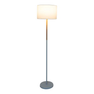Weiße Näve Textil-Stehleuchte Tessile, 150cm hoch, mit Holz-Akzent – ideal als Design-Stehlampe.