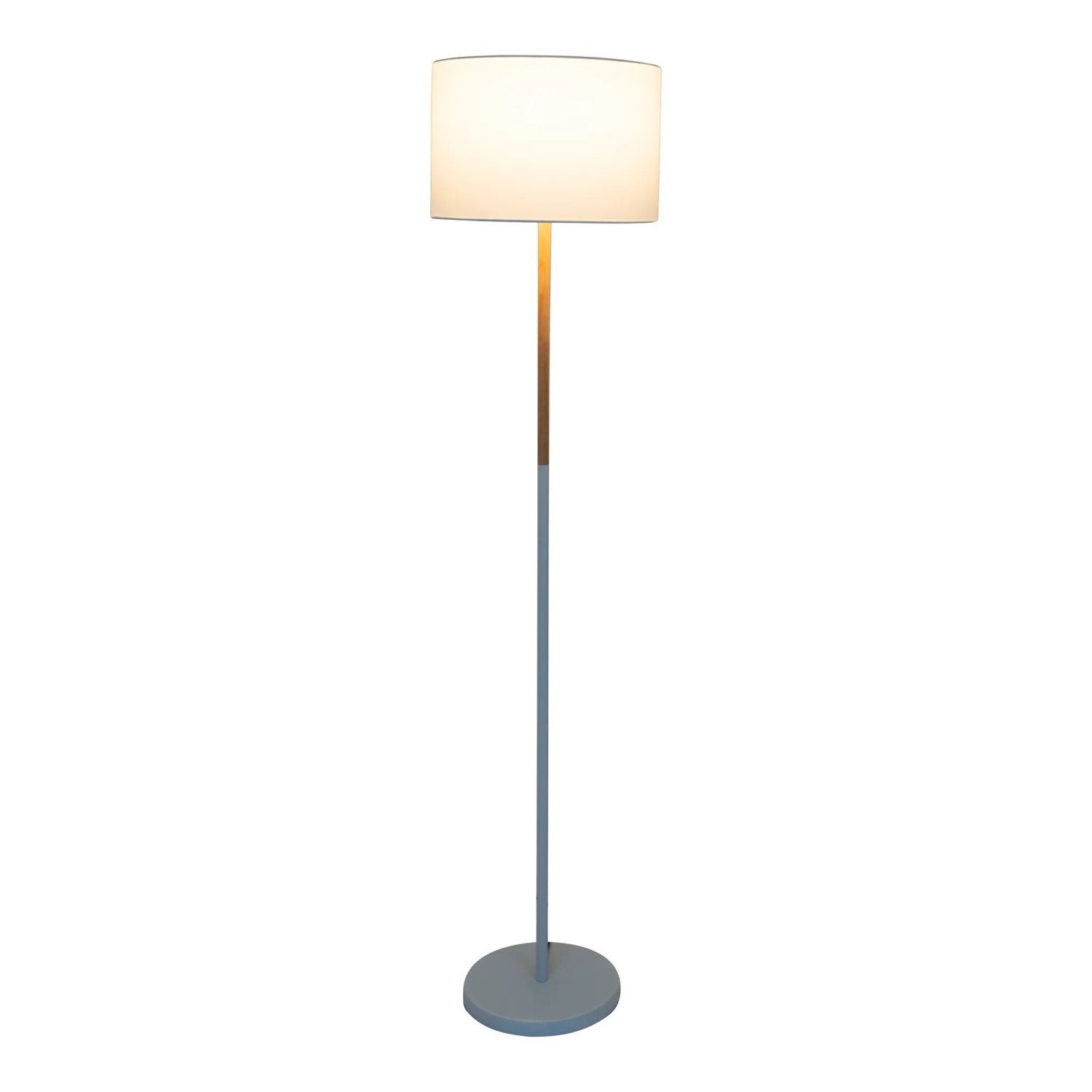 Weiße Näve Textil-Stehleuchte Tessile, 150cm hoch, mit Holz-Akzent – ideal als Design-Stehlampe.