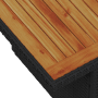 Detailansicht: Schwarzes vidaXL Garten-Sofa Set mit Holzauflage.