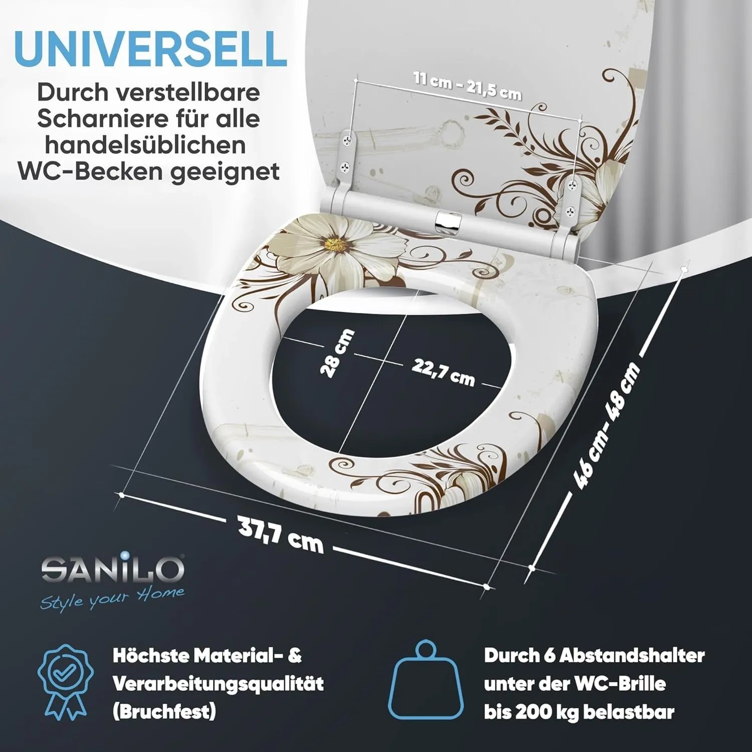 SANILO WC Sitz mit Absenkautomatik Top Fix Flower_4