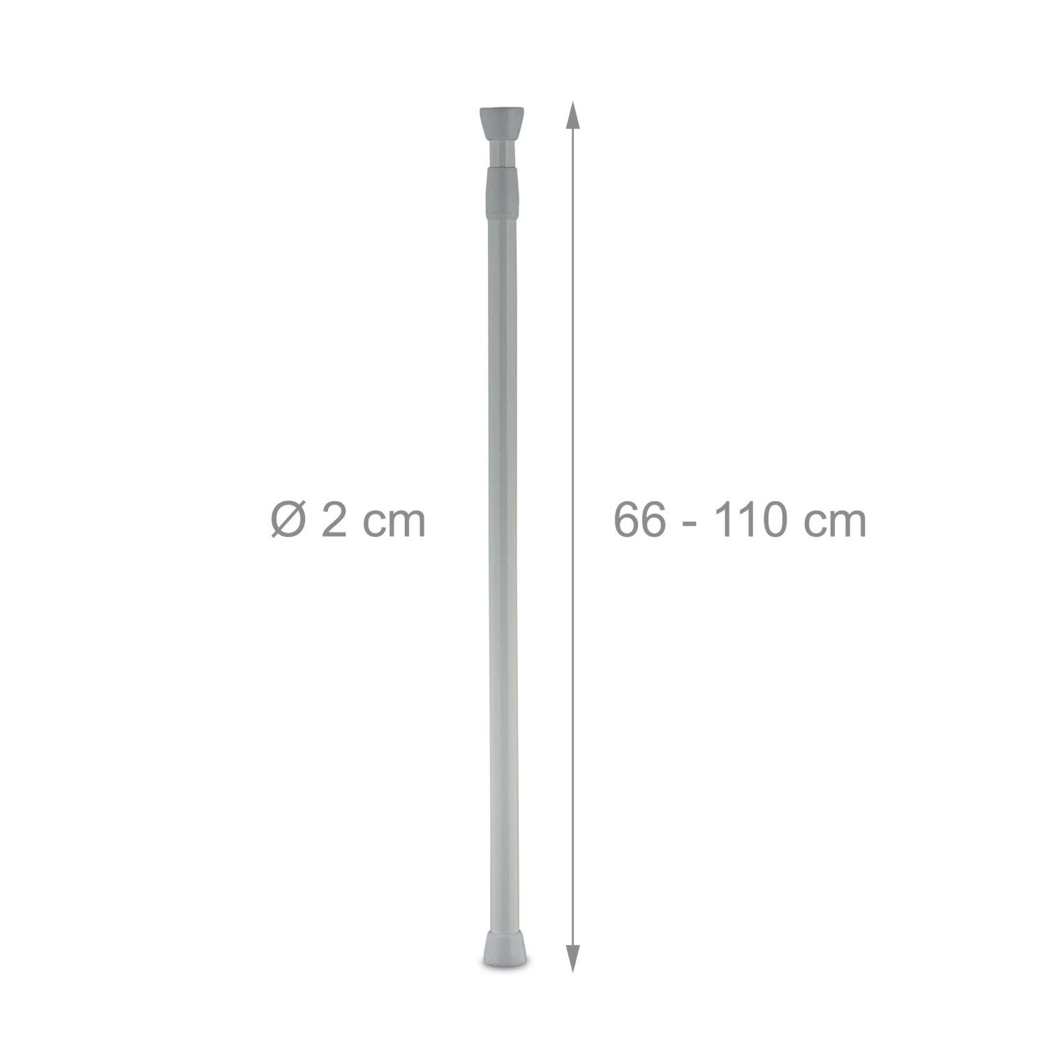 Relaxdays Teleskopstange Edelstahl Grau Verstellbar 66 cm bis 110 cm_4