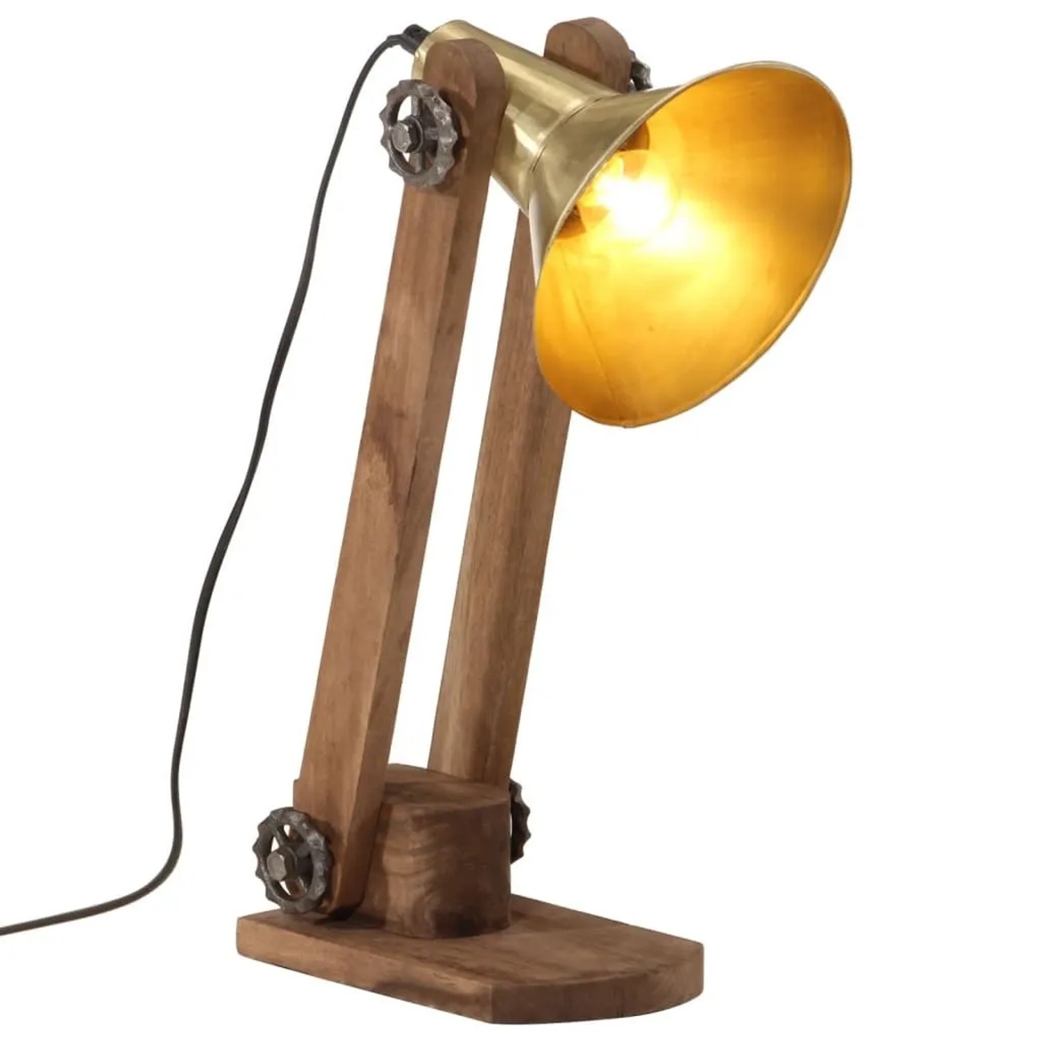 vidaXL Schreibtischlampe 25 W Antik-Messing 23x13x52 cm E27 371905