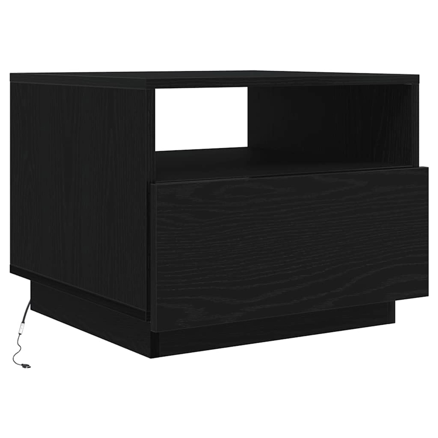 vidaXL Couchtisch mit LED-Leuchten Schwarz Eichen-Optik 50x49x40 cm 862253 günstig online kaufen