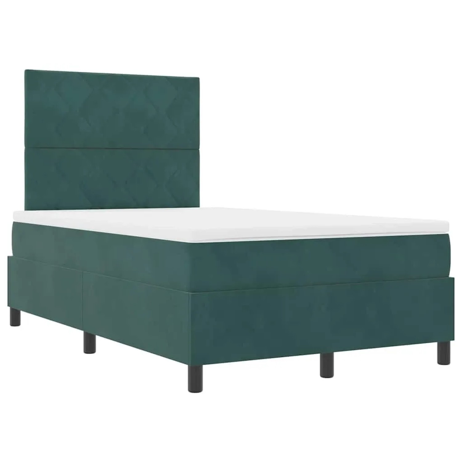 vidaXL Boxspringbett mit Matratze Dunkelgrün 120 x 190 cm Samt 3339887 günstig online kaufen