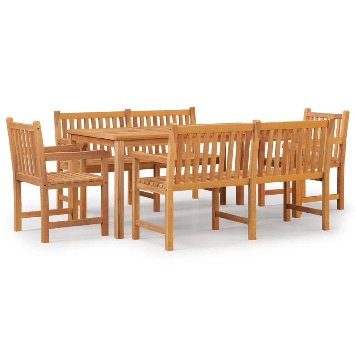 Vidaxl 5-tlg. Garten-essgruppe Massivholz Teak günstig online kaufen