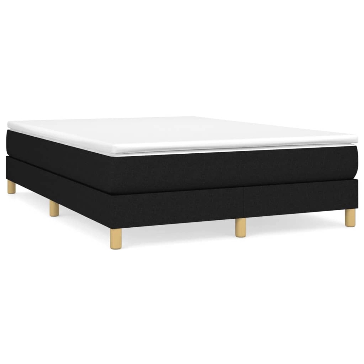 vidaXL Boxspringbett mit Matratze Schwarz 140x200 cm Stoff 3144177 günstig online kaufen