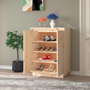 vidaXL Schuhschrank 60x35x80 cm Massivholz Kiefer 813530