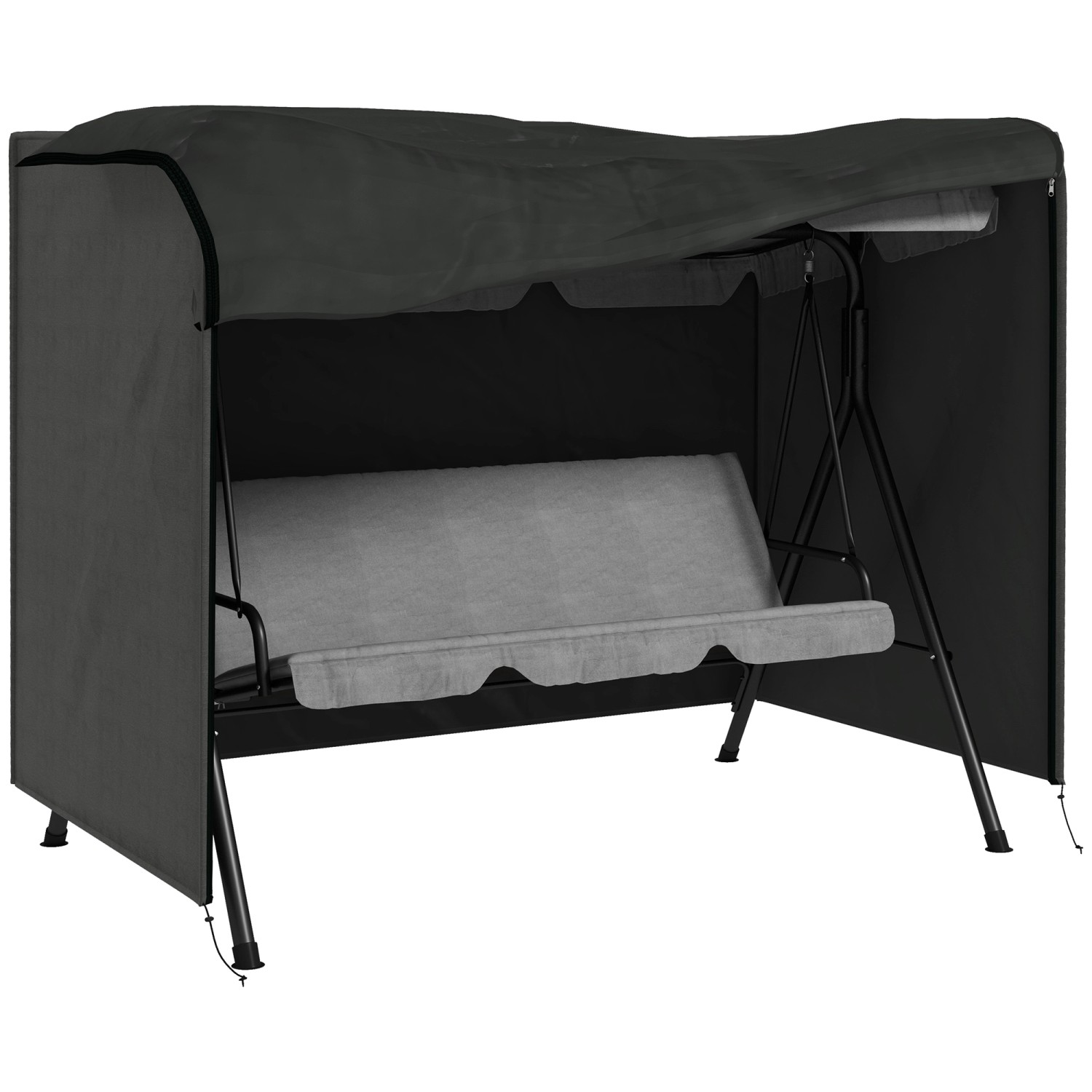Outsunny Abdeckung für Schaukel Polyester Dunkelgrau 205L x 124B x 164Hcm
