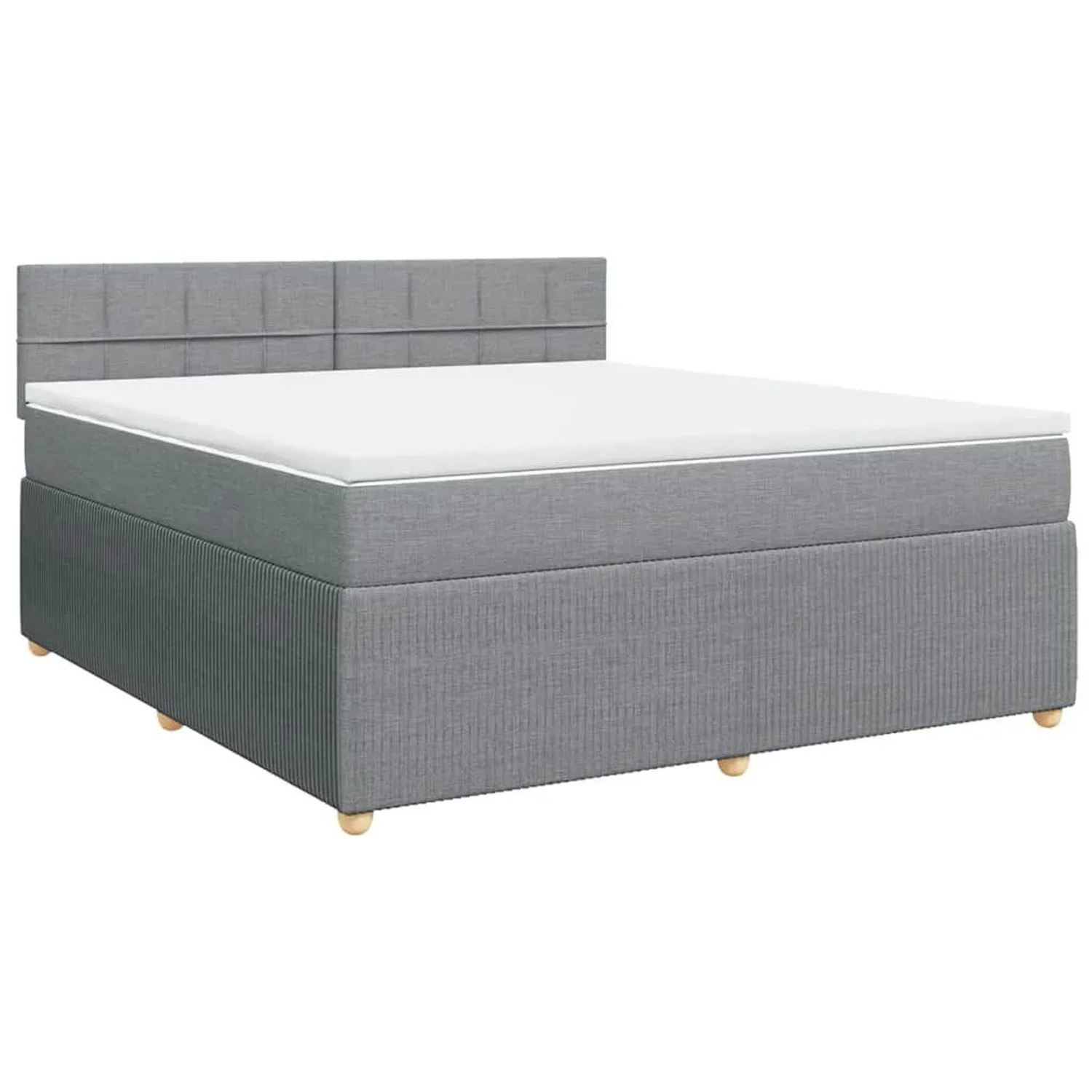 vidaXL Boxspringbett mit Matratze Hellgrau 180x200 cm Stoff 3287535
