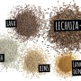 Bestandteile des Lechuza-Pon Pflanzsubstrats: Lava, Zeolith, Bims und Langzeitdünger.