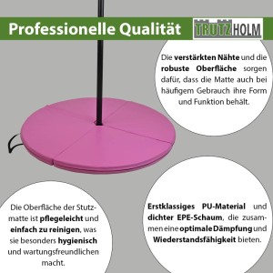 Pinke TRUTZHOLM Tanzstangenmatte, 120cm Durchmesser, 5cm dick, für Sport & Fitness.
