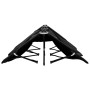 Zusammengeklappte, schwarze Doppelliege von vidaXL aus Stahl. Ideal für Camping und Outdoor.