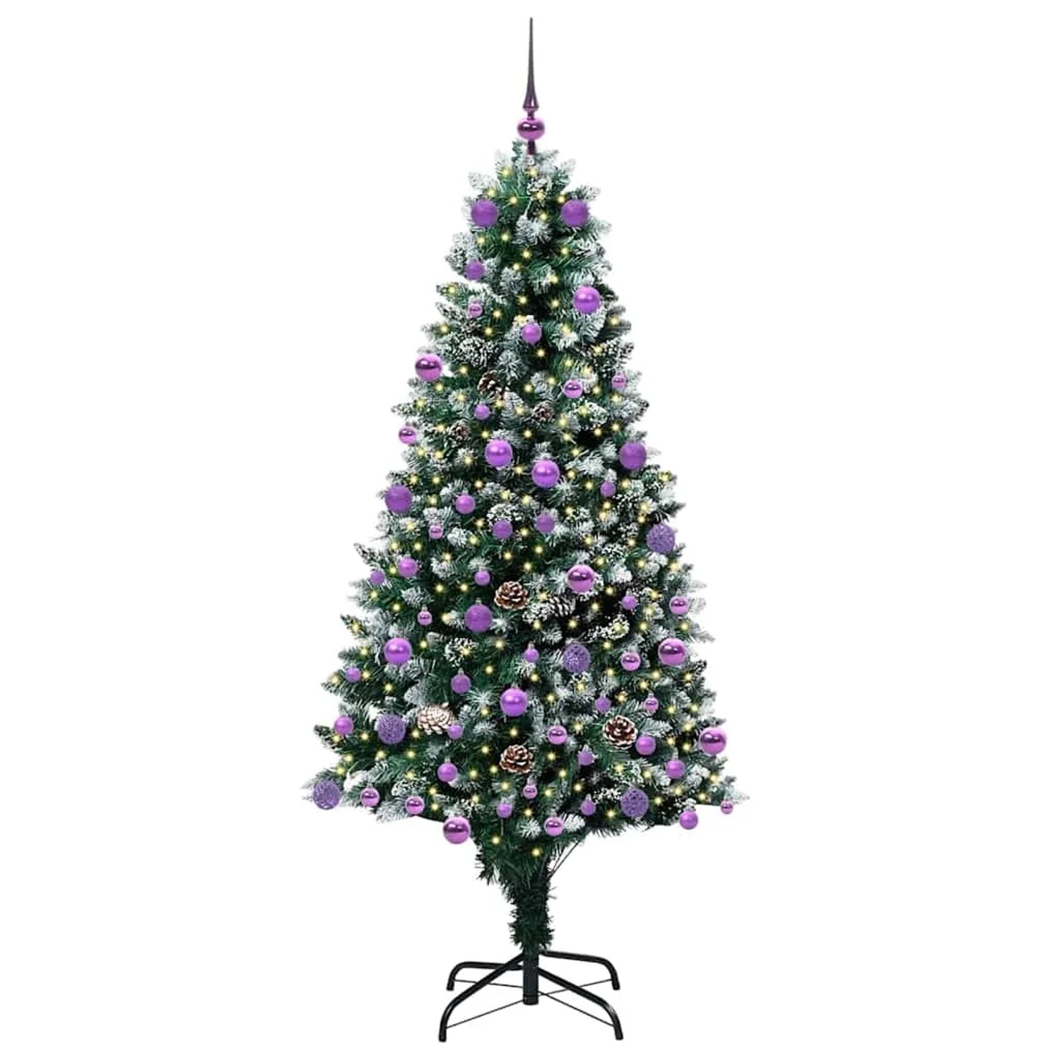 vidaXL Künstlicher Weihnachtsbaum mit 300 LEDs mit Ständer Grün 180 cm 3396270