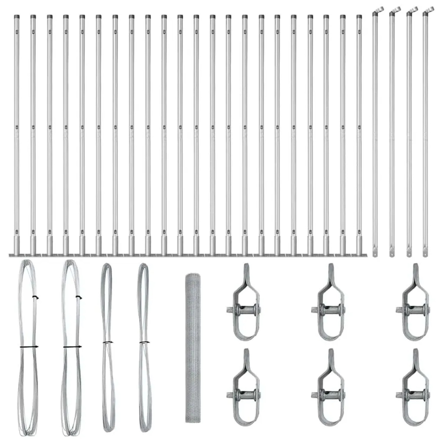 vidaXL Zaunpfosten Silber 50 x 1,6 m 13 mm Maschen Stahl 3353850 günstig online kaufen