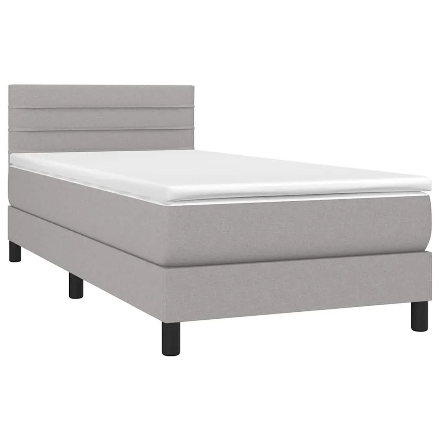 vidaXL Boxspringbett mit Matratze & LED Hellgrau 80x200 cm Stoff 3133189 günstig online kaufen