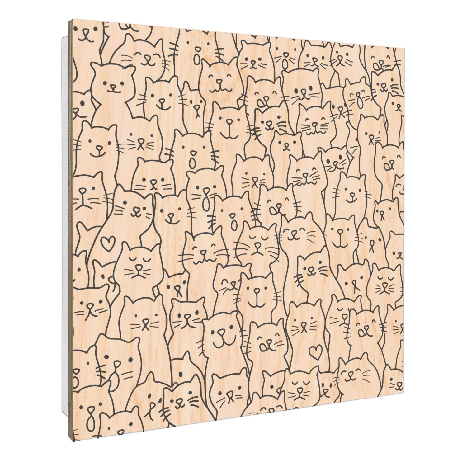 Banjado Großer Schlüsselbox Holz 30x30cm Weiß Scharnier Rechts 50 Haken Sch günstig online kaufen