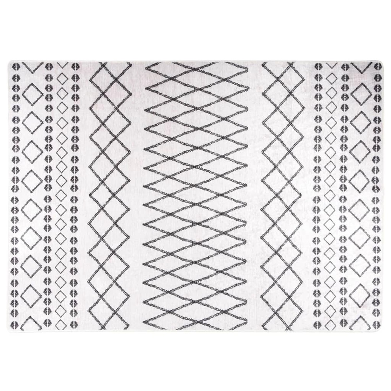 vidaXL Teppich Waschbar 120x180 Cm Schwarz Und Weiß Rutschfest 855351 günstig online kaufen