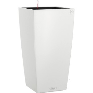 Weißes Lechuza Cubico Color 30 Pflanzgefäß, 30x30cm, für Innen- und Außenbereich.