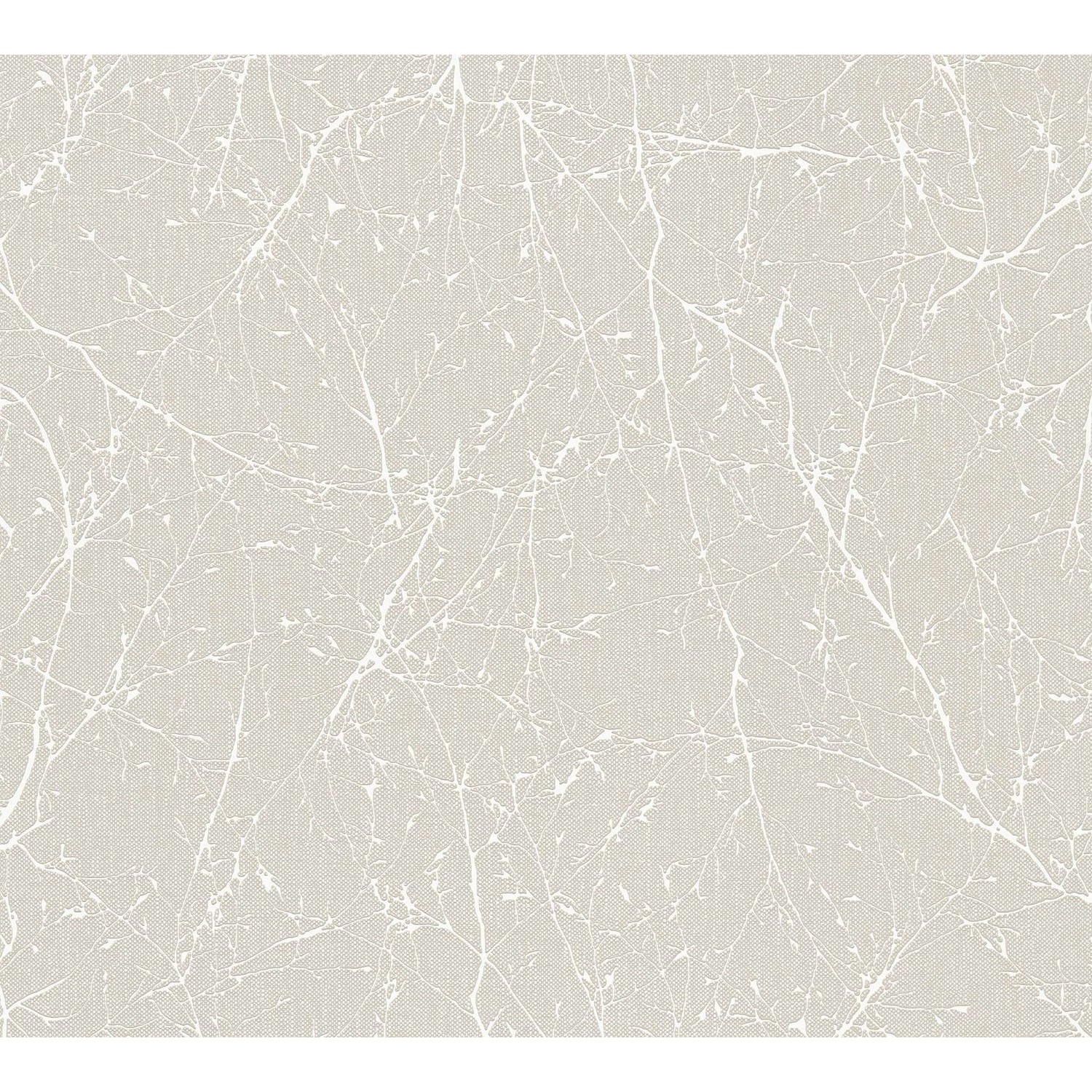 PROFHOME 305074-GU Tapete Floral metallische Akzente Creme Perl-Weiß 0,53 m günstig online kaufen
