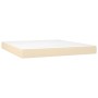 Cremefarbene Boxspringbett-Matratze 180x200 cm, Stoffbezug für Betten.