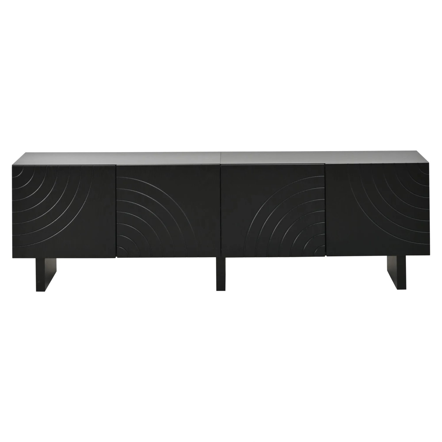 Merax TV-Bank 180x40x55 cm Schwarz 4 Türen TV-Halterung
