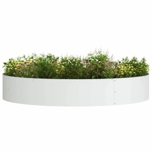 vidaXL Pflanzenring 5 Stk Weiß 120 x 120 x 20 cm Kaltgewalzter Stahl 873637