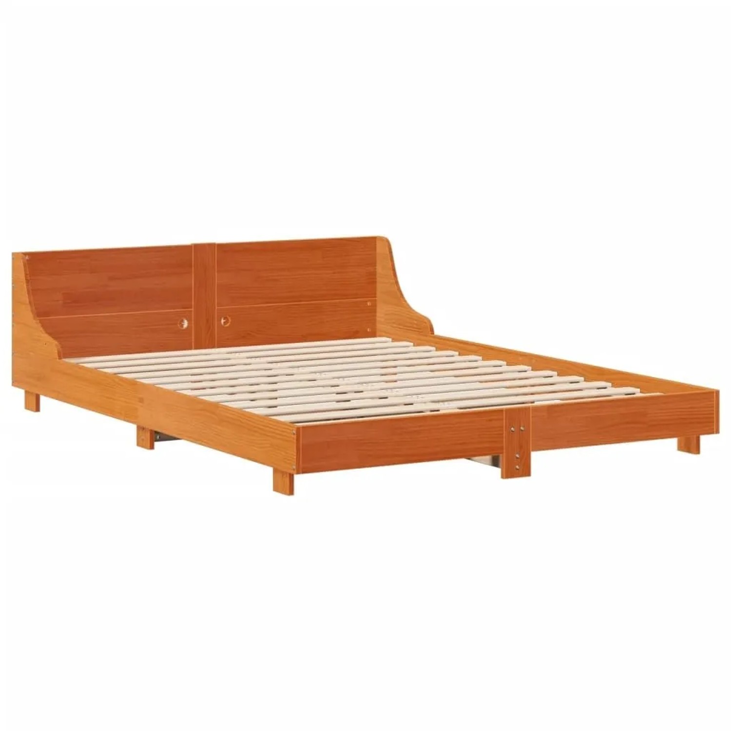 vidaXL Massivholzbett ohne Matratze Wachsbraun 140x190 cm Kiefernholz 85074 günstig online kaufen