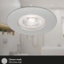 Brilo LED-Einbauleuchte Kulana, 3er-Set, dimmbar, chrom-matt im Badezimmer.