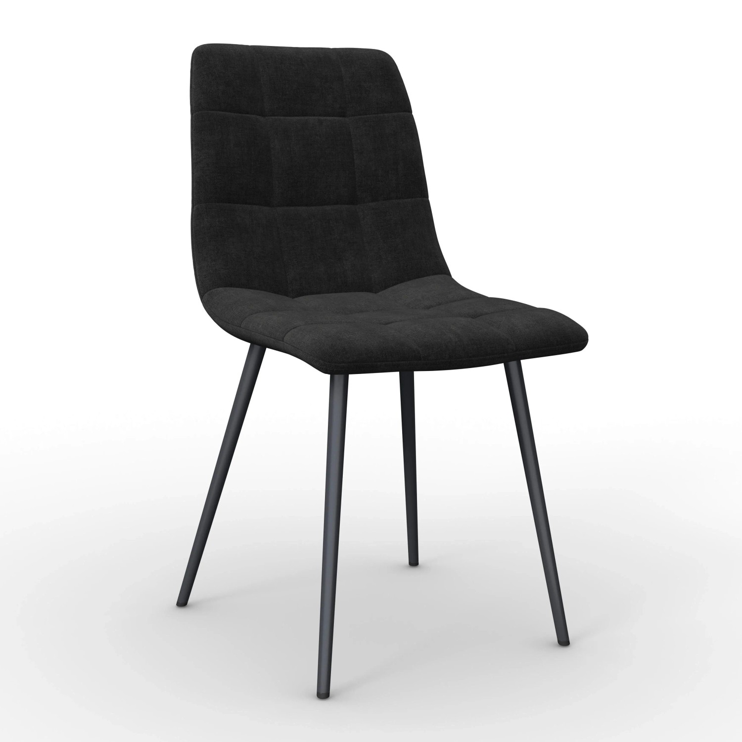 Bessagi Home Stuhl Ria Schwarz Mikrofaser Gepolstert